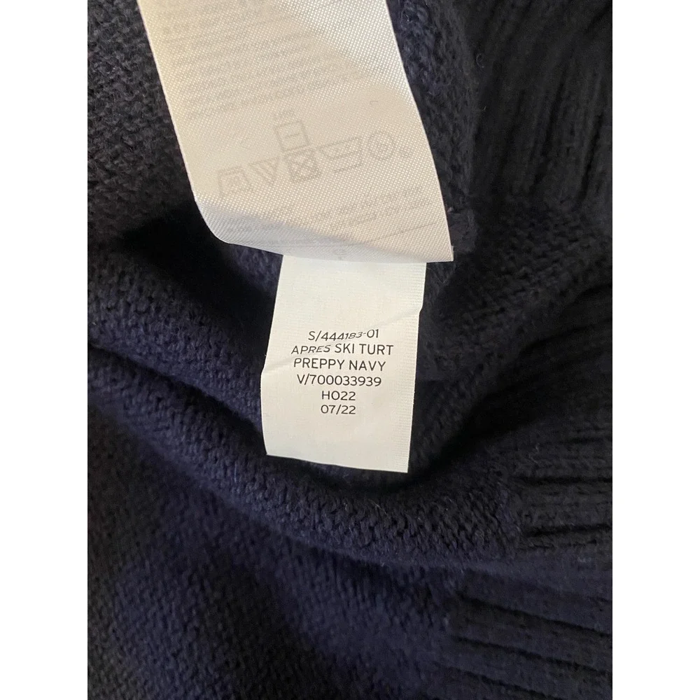 Banana‎ Republic Sweater Mens L Navy Blue Apres Ski Turtleneck Cotton Wool Blend